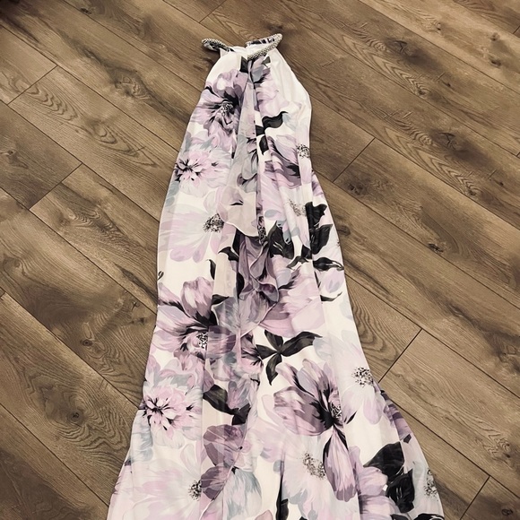 Calvin Klein Purple and White Halter Maxi Gown for Weddings - Picture 7 of 11